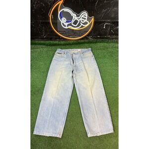 Nevada Straight Leg Denim White Wash Jeans Y2K Baggy Men's‎ Size 34X27